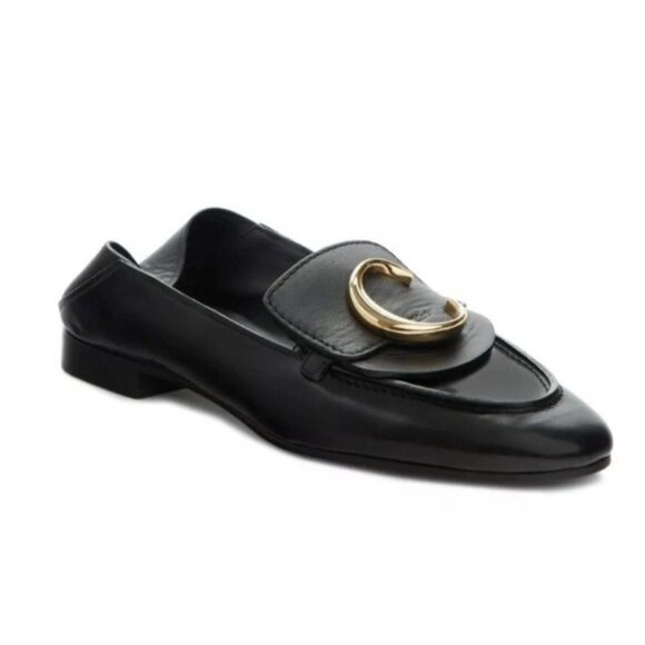 Chloe C Logo Convertible Suede Mule Nubuck Leather Loafers Size EU 42/US 11.5 - Picture 14 of 16